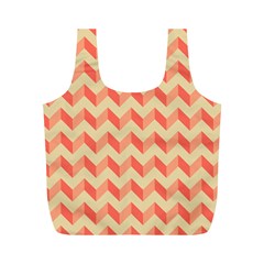 Modern Retro Chevron Patchwork Pattern Full Print Recycle Bag (m) by GardenOfOphir