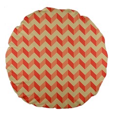 Modern Retro Chevron Patchwork Pattern Large 18  Premium Flano Round Cushions by GardenOfOphir