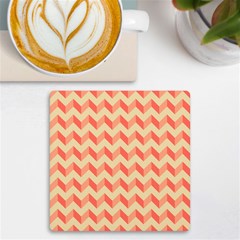 Modern Retro Chevron Patchwork Pattern Uv Print Square Tile Coaster  by GardenOfOphir