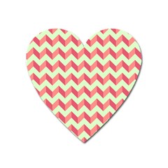 Modern Retro Chevron Patchwork Pattern Heart Magnet by GardenOfOphir