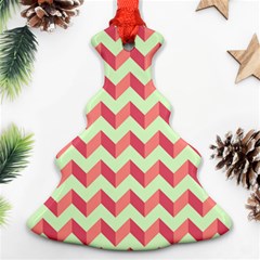 Modern Retro Chevron Patchwork Pattern Ornament (christmas Tree)  by GardenOfOphir