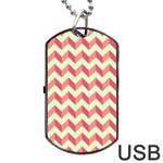 Modern Retro Chevron Patchwork Pattern Dog Tag USB Flash (One Side) Front