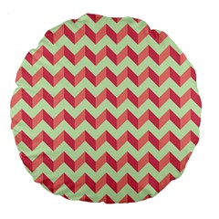 Modern Retro Chevron Patchwork Pattern Large 18  Premium Flano Round Cushions by GardenOfOphir