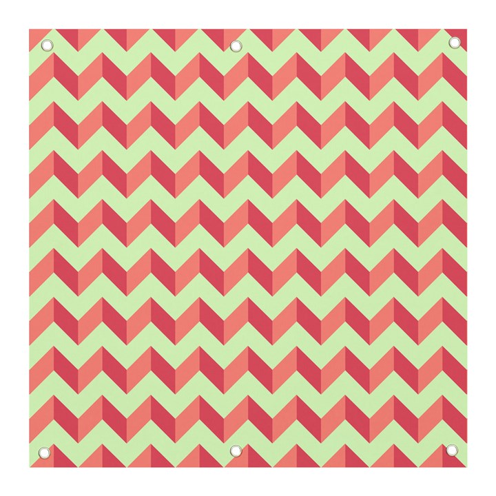 Modern Retro Chevron Patchwork Pattern Banner and Sign 3  x 3 