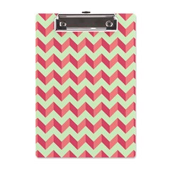 Modern Retro Chevron Patchwork Pattern A5 Acrylic Clipboard by GardenOfOphir