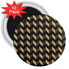 Modern Retro Chevron Patchwork Pattern 3  Magnets (10 Pack)  by GardenOfOphir