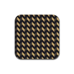 Modern Retro Chevron Patchwork Pattern Rubber Coaster (square) by GardenOfOphir