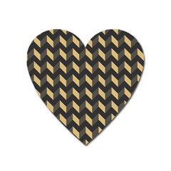 Modern Retro Chevron Patchwork Pattern Heart Magnet by GardenOfOphir