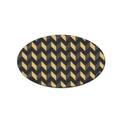 Modern Retro Chevron Patchwork Pattern Sticker Oval (100 Pack) by GardenOfOphir