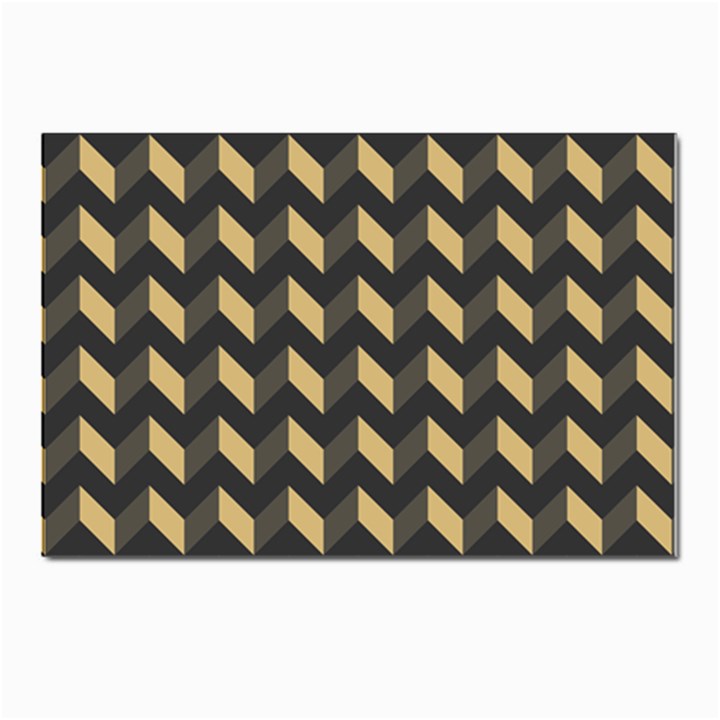 Modern Retro Chevron Patchwork Pattern Postcards 5  x 7  (Pkg of 10)