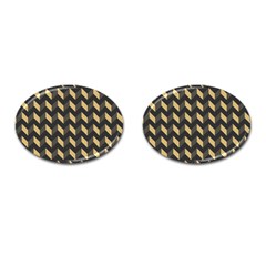 Modern Retro Chevron Patchwork Pattern Cufflinks (oval) by GardenOfOphir