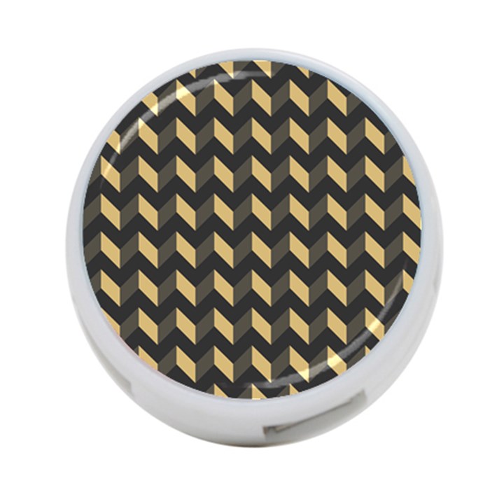 Modern Retro Chevron Patchwork Pattern 4-Port USB Hub (Two Sides)