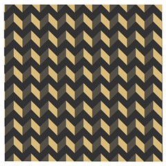 Modern Retro Chevron Patchwork Pattern Wooden Puzzle Square by GardenOfOphir