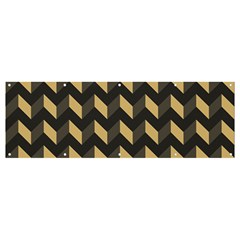 Modern Retro Chevron Patchwork Pattern Banner And Sign 12  X 4  by GardenOfOphir