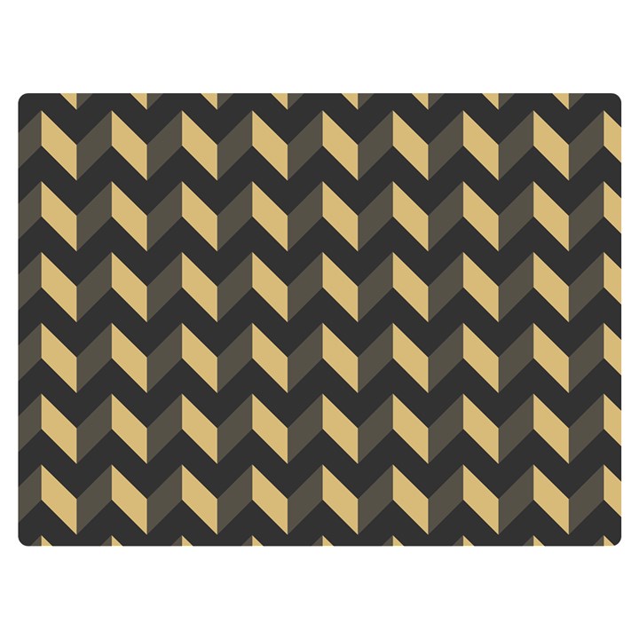 Modern Retro Chevron Patchwork Pattern Premium Plush Fleece Blanket (Extra Small)