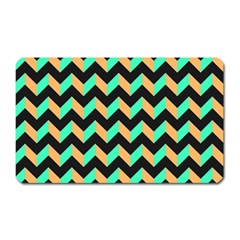 Modern Retro Chevron Patchwork Pattern Magnet (rectangular) by GardenOfOphir