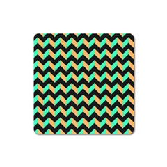 Modern Retro Chevron Patchwork Pattern Square Magnet by GardenOfOphir