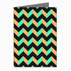 Modern Retro Chevron Patchwork Pattern Greeting Cards (pkg Of 8) by GardenOfOphir