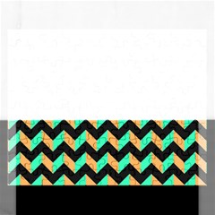 Modern Retro Chevron Patchwork Pattern Rectangular Jigsaw Puzzl by GardenOfOphir