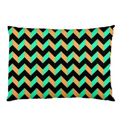 Modern Retro Chevron Patchwork Pattern Pillow Case by GardenOfOphir