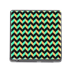 Modern Retro Chevron Patchwork Pattern Memory Card Reader (square 5 Slot) by GardenOfOphir