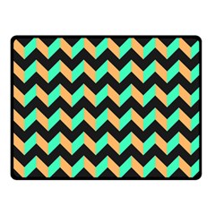 Modern Retro Chevron Patchwork Pattern Fleece Blanket (small) by GardenOfOphir