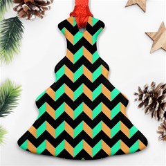 Modern Retro Chevron Patchwork Pattern Ornament (christmas Tree)  by GardenOfOphir