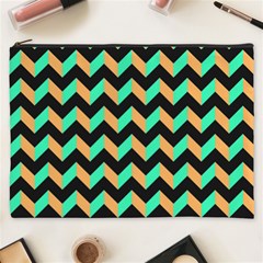 Modern Retro Chevron Patchwork Pattern Cosmetic Bag (xxxl) by GardenOfOphir