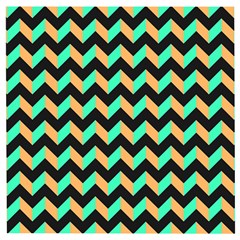 Modern Retro Chevron Patchwork Pattern Wooden Puzzle Square by GardenOfOphir