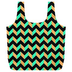 Modern Retro Chevron Patchwork Pattern Full Print Recycle Bag (xxl) by GardenOfOphir