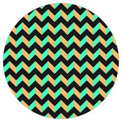 Modern Retro Chevron Patchwork Pattern Round Trivet by GardenOfOphir