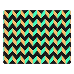 Modern Retro Chevron Patchwork Pattern Premium Plush Fleece Blanket (large) by GardenOfOphir