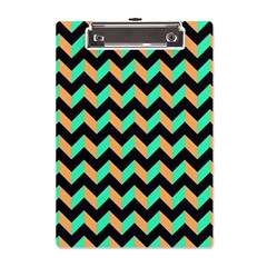 Modern Retro Chevron Patchwork Pattern A5 Acrylic Clipboard by GardenOfOphir