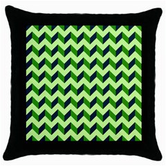 Modern Retro Chevron Patchwork Pattern Throw Pillow Case (black) by GardenOfOphir