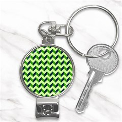 Modern Retro Chevron Patchwork Pattern Nail Clippers Key Chain by GardenOfOphir