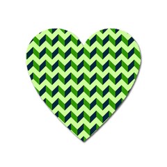 Modern Retro Chevron Patchwork Pattern Heart Magnet by GardenOfOphir