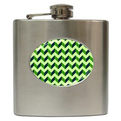 Modern Retro Chevron Patchwork Pattern Hip Flask (6 Oz) by GardenOfOphir