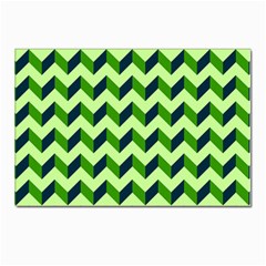 Modern Retro Chevron Patchwork Pattern Postcards 5  X 7  (pkg Of 10) by GardenOfOphir