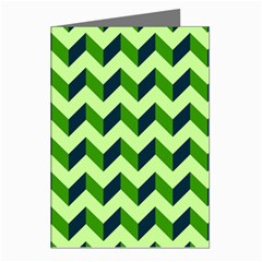 Modern Retro Chevron Patchwork Pattern Greeting Cards (pkg Of 8) by GardenOfOphir