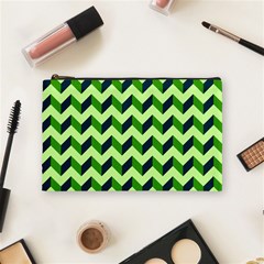 Modern Retro Chevron Patchwork Pattern Cosmetic Bag (medium) by GardenOfOphir