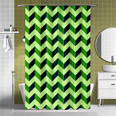 Modern Retro Chevron Patchwork Pattern Shower Curtain 48  X 72  (small)  by GardenOfOphir