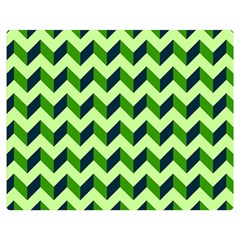 Modern Retro Chevron Patchwork Pattern Two Sides Premium Plush Fleece Blanket (medium) by GardenOfOphir