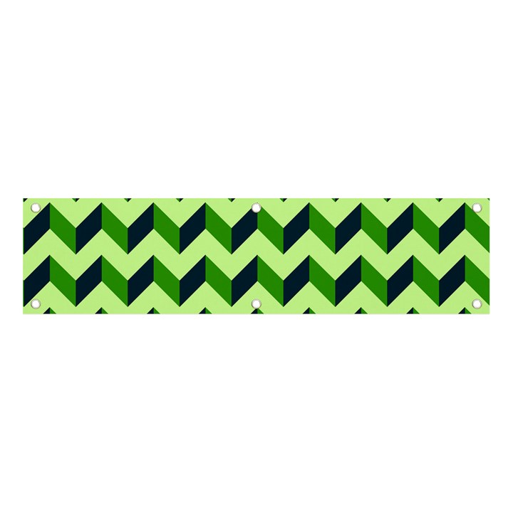 Modern Retro Chevron Patchwork Pattern Banner and Sign 4  x 1 