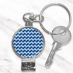 Modern Retro Chevron Patchwork Pattern Nail Clippers Key Chain by GardenOfOphir