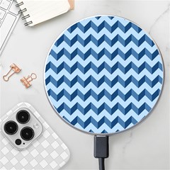 Modern Retro Chevron Patchwork Pattern Wireless Fast Charger(white) by GardenOfOphir