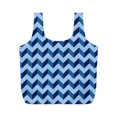 Modern Retro Chevron Patchwork Pattern Full Print Recycle Bag (m) by GardenOfOphir