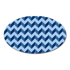 Modern Retro Chevron Patchwork Pattern Oval Magnet by GardenOfOphir