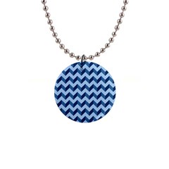 Modern Retro Chevron Patchwork Pattern 1  Button Necklace