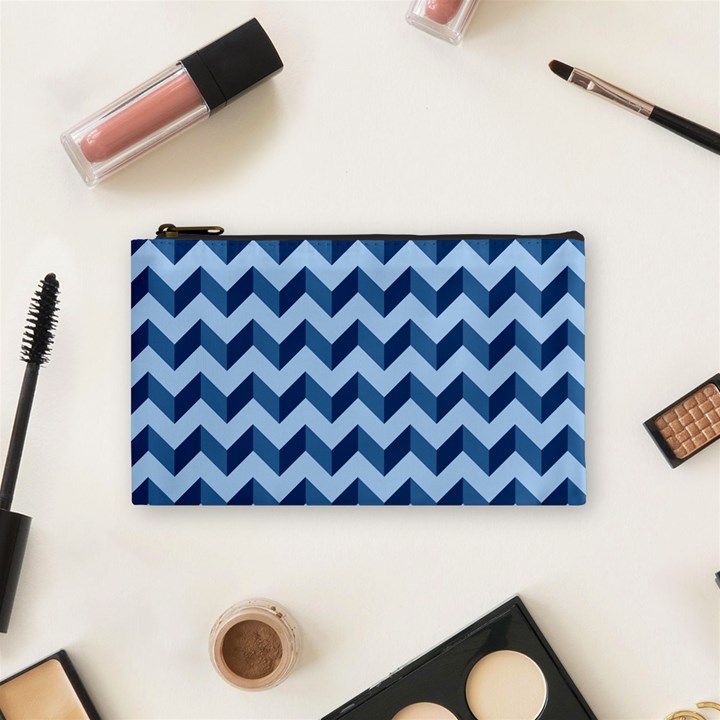 Modern Retro Chevron Patchwork Pattern Cosmetic Bag (Small)