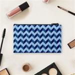 Modern Retro Chevron Patchwork Pattern Cosmetic Bag (Small) Back